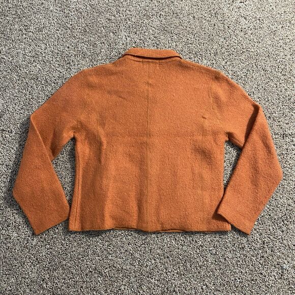 Vintage Herman Geist Wool Sweater Womens Medium Cardigan Jacket Coat Orange 90s - Picture 2 of 7